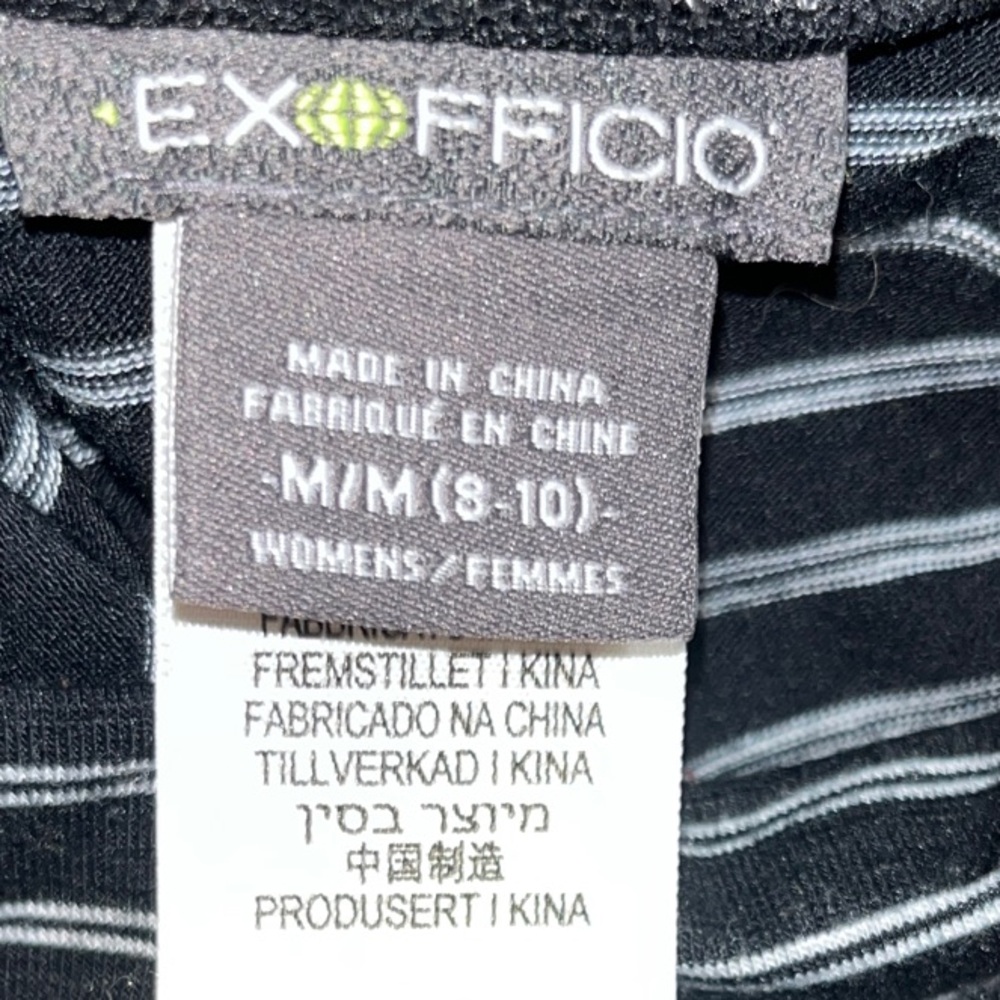 Exofficio Women's Black and Gray Striped Pencil Skirt